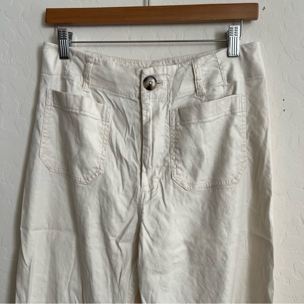 Anthropologie White Wide Leg Pants - Picture 9 of 10
